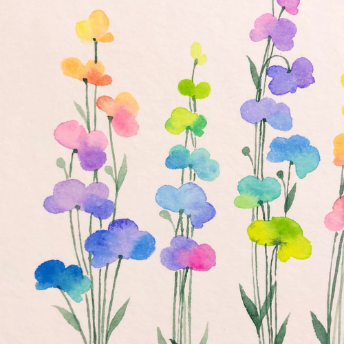 水彩、花の絵。 水彩画]八重咲きのツバキの花を描く/watercolorpainting /制作