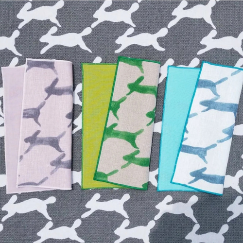♡数量限定再販♡ ミナペルホネン Wガーゼハンカチ run run run