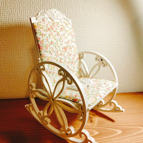 ロッキングチェア 花柄 布地