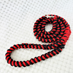 [公式]No207マクラメ編み赤と黒の犬首輪&リードセット 8枚目の画像