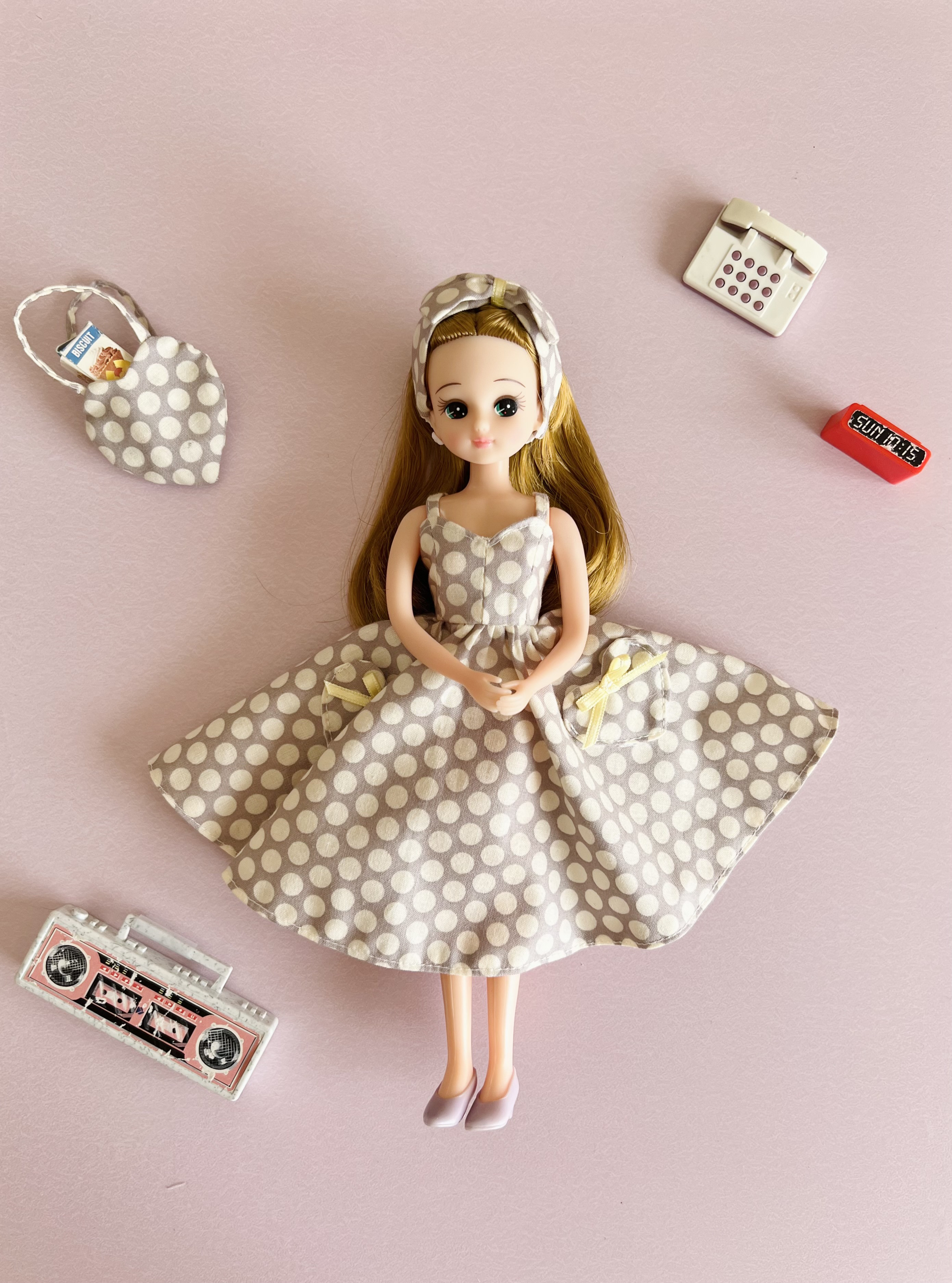 ※要コメント  リカちゃんワンピース 型紙不要】今度はオフショル‼ リカちゃんワンピースの作り方