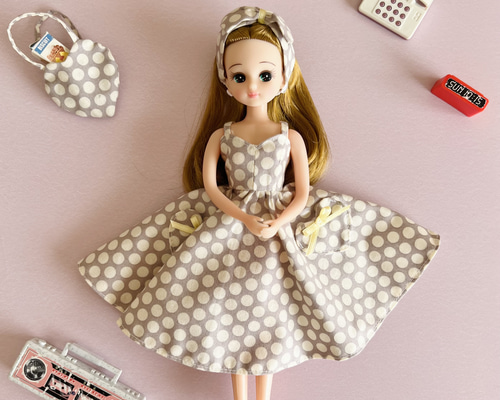 リカちゃん ブライス アウトフィット ～ハリネズミワンピース／グレー～ リカちゃん ロックンロールワンピース グレー その他人形 H's