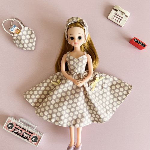 リカちゃん ロックンロールワンピース グレー その他人形 H's made