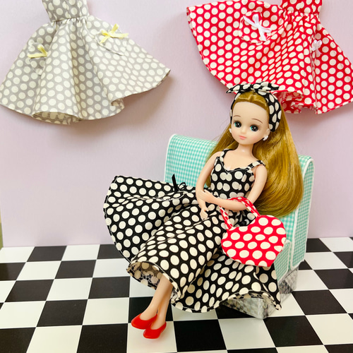 リカちゃん ロックンロールワンピース グレー その他人形 H's made