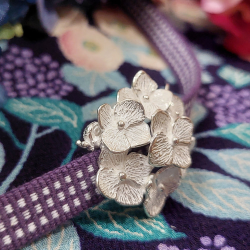 貴重　花模様 帯留め 約5cm kyo-no-oshareya_antkobdm20c