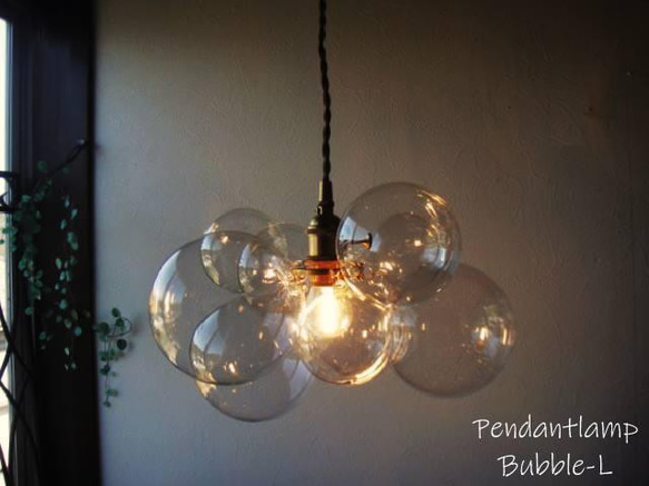 BubbleChandelierLamp バブルシャンデリアペンダントランプLサイズクリアペンダントライト 1枚目の画像