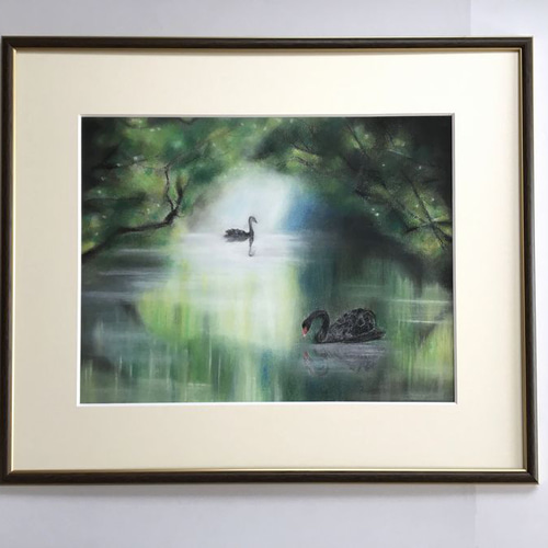 【原画】『冒険の旅へ』（鳥の絵　ガラクタ　アンティーク　森林　パステル画） 原画】『冒険の旅へ』（鳥の絵 ガラクタ アンティーク 森林