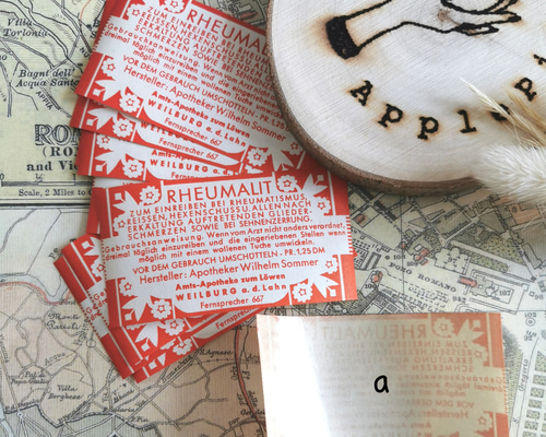 ヴィンテージ ドイツ薬局ラベル　ファーマシーラベル　ピンク　100枚　匿名発送 ヴィンテージ ドイツ薬局ラベル ファーマシーラベル ピンク 100