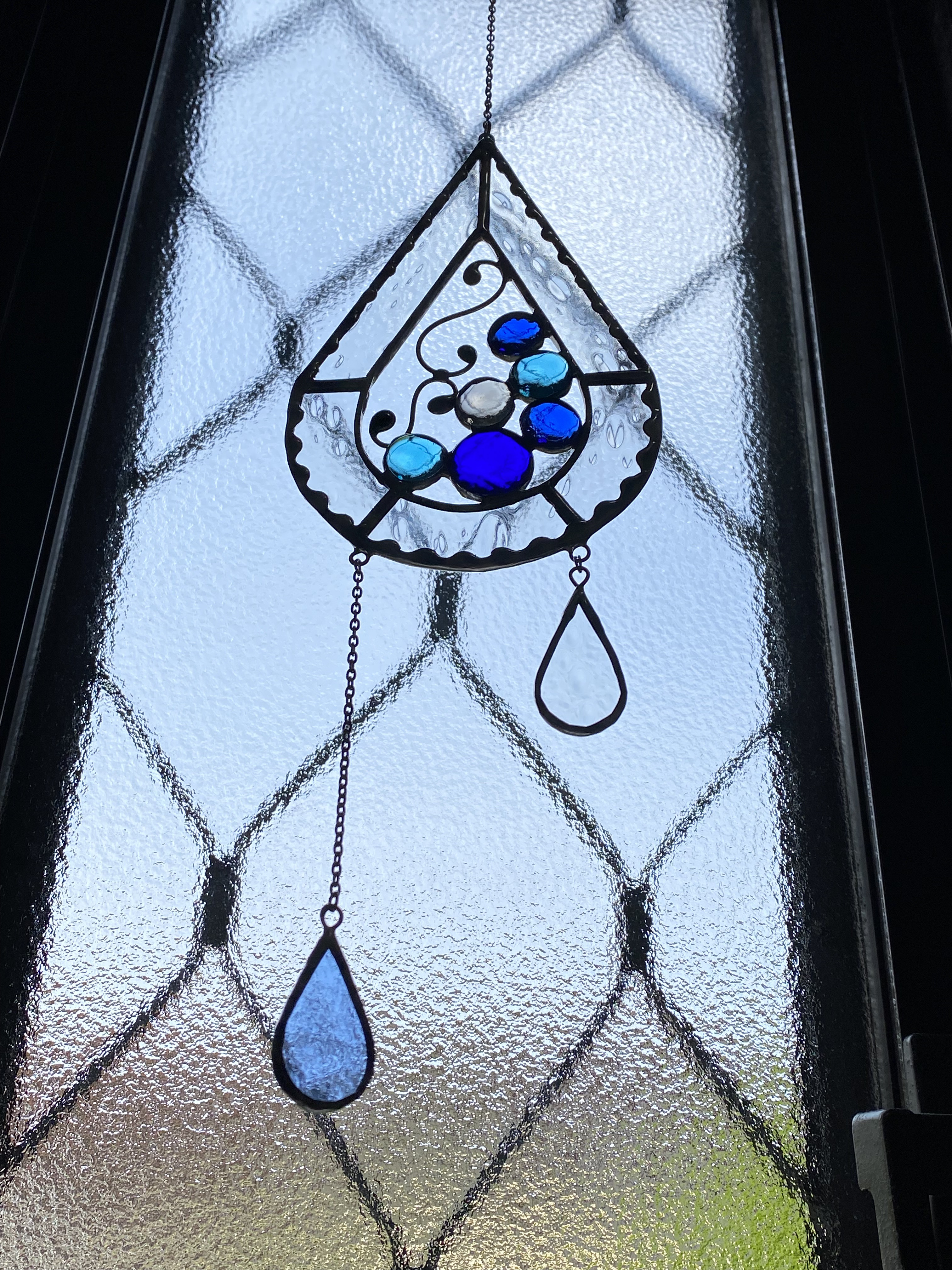 サンキャッチャー♡ハンドメイド「ベリーピンクのステンドグラス♡」