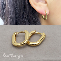 ゴールド【 4mm×23mm 】18k ゴールドフープピアス シルバー925 ゴールド【 4mm×23mm 】18kゴールドフープピアス シルバー925