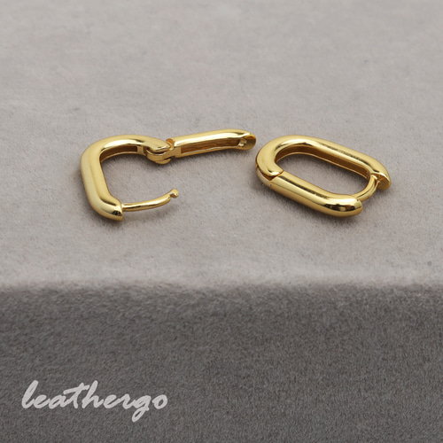 ゴールド【 4mm×23mm 】18k ゴールドフープピアス シルバー925 ゴールド) シルバー925 フープピアス ぷっくり ゴールド 18K 太め
