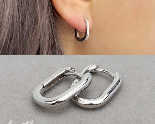 両耳 シルバー925 フープピアス U字ピアス リングピアス 金属