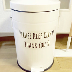 "Please keep clean" トイレやゴミ箱用ステッカー 1枚目の画像