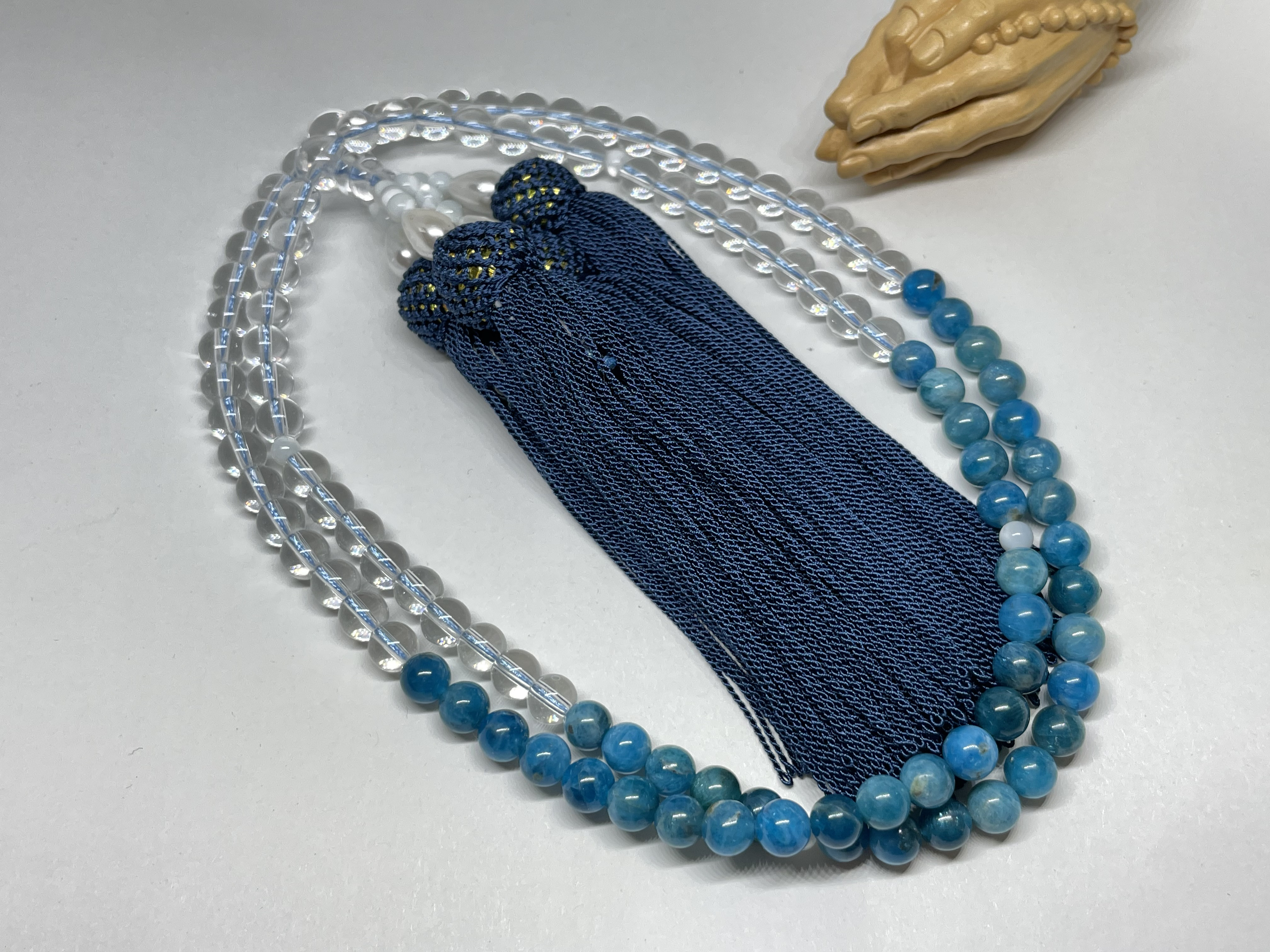 全宗派共通✳︎本式108珠念珠✳︎ブルーアパタイト✳︎数珠 全宗派共通✳︎本式108珠念珠✳︎ブルーアパタイト✳︎数珠