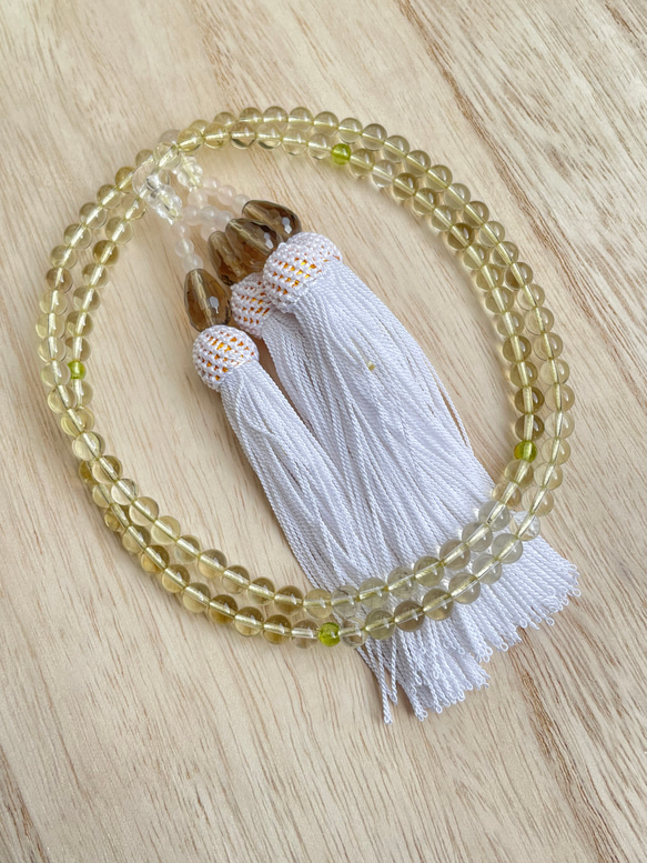 全宗派共通✳︎本式念珠108珠✳︎レモンクォーツ・白翡翠 全宗派共通✳︎本式念珠108珠✳︎レモンクォーツ・白翡翠 その他雑貨