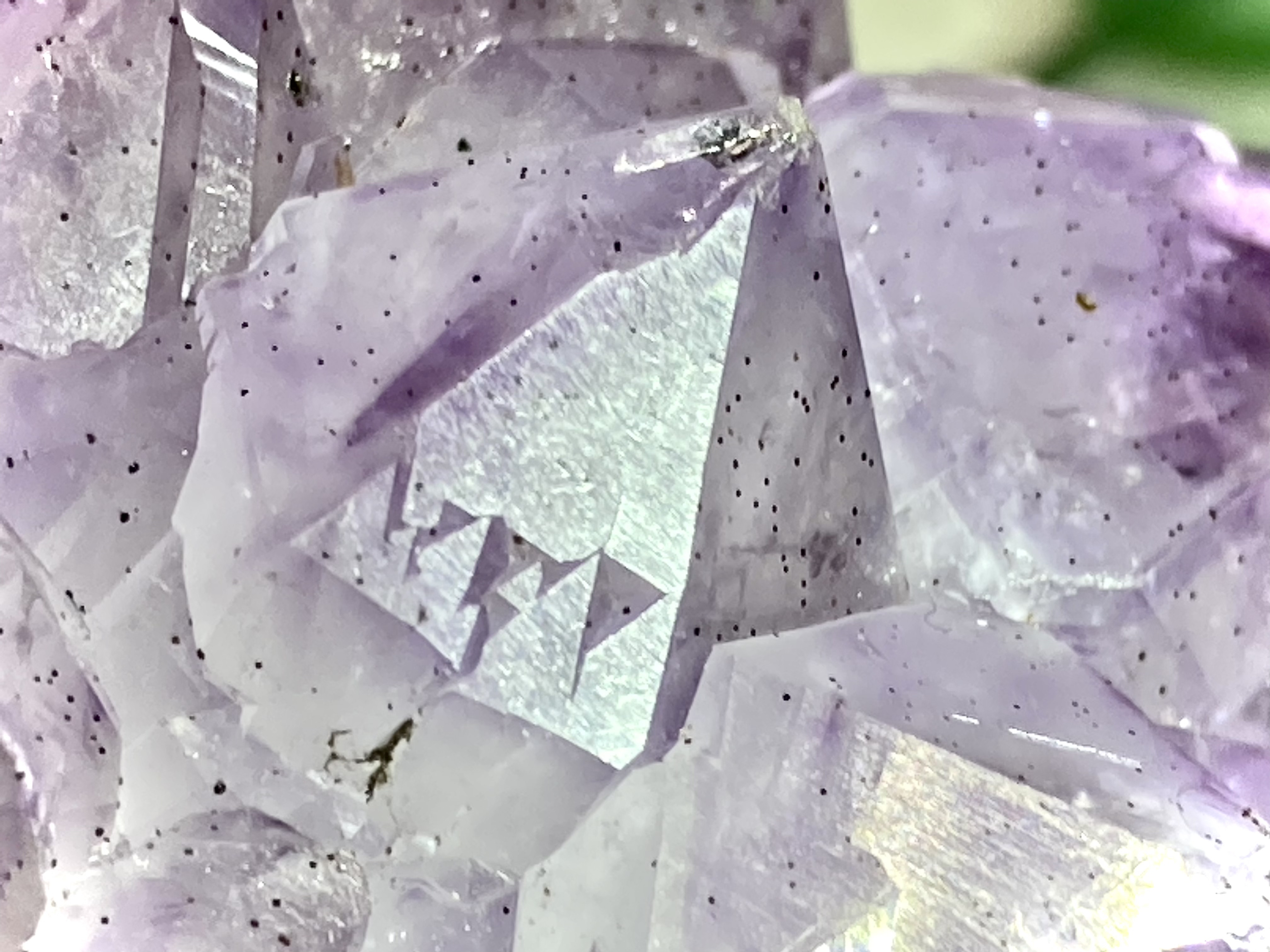 トライゴーニック✨虹入り　カクタスアメジスト　サボテン水晶　ラフストーン　原石