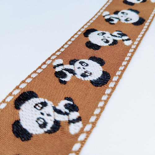 2m チロリアンテープ パンダ チロルリボン 刺繍 昭和 レトロ