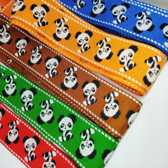 2m チロリアンテープ パンダ チロルリボン 刺繍 昭和 レトロ