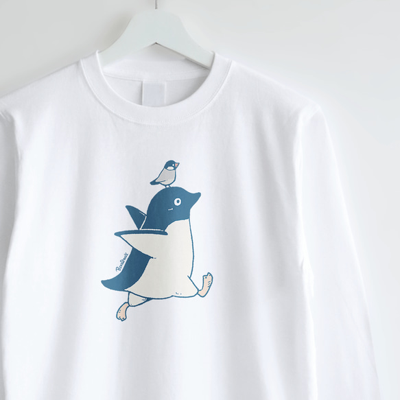 長袖Tシャツ（テクテク・アデリーペンギン） 1枚目の画像