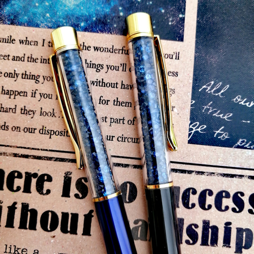 キラキラビーズボールペン】【簡易ラッピング無料】 ブルー ネイビー