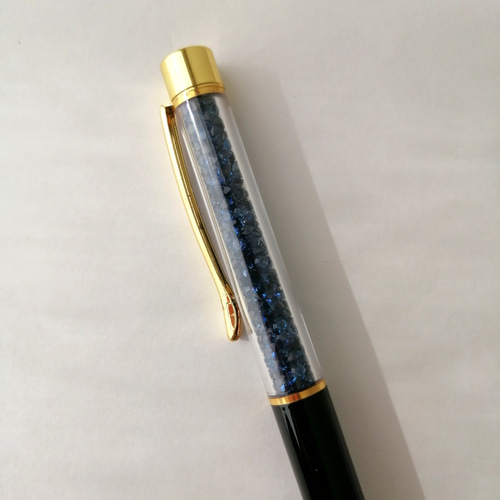 キラキラビーズボールペン】【簡易ラッピング無料】 ブルー ネイビー