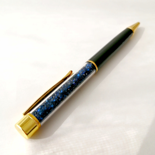 キラキラビーズボールペン】【簡易ラッピング無料】 ブルー ネイビー