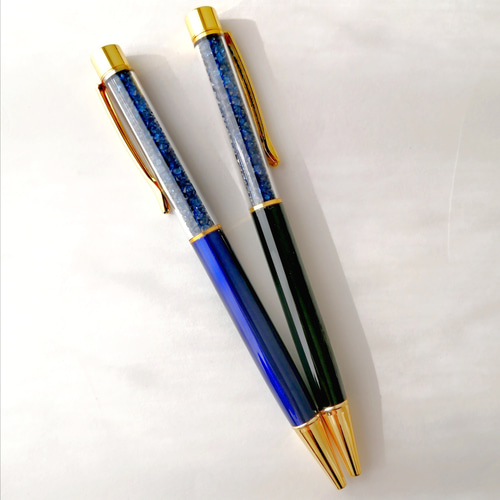 キラキラビーズボールペン】【簡易ラッピング無料】 ブルー ネイビー