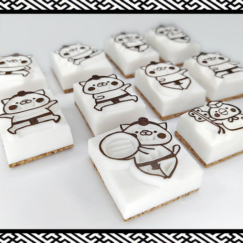 消しゴムはんこ♪お相撲にゃん＆とりの行司さん♪全10種類♪1つ700円