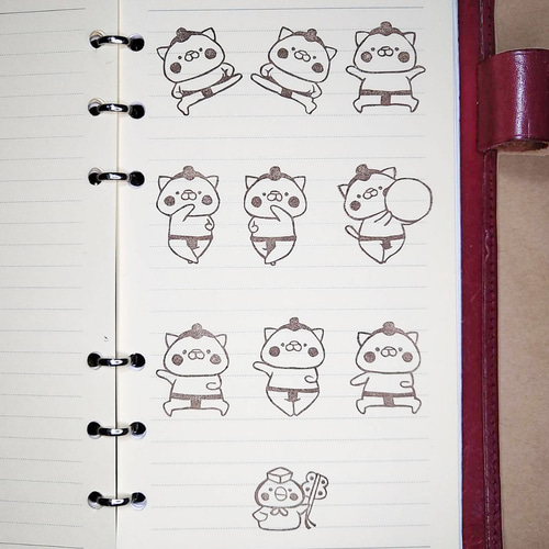 消しゴムはんこ♪お相撲にゃん＆とりの行司さん♪全10種類♪1つ700円