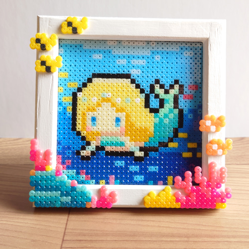 アイロンビーズアート【人魚姫】額縁 その他インテリア雑貨 まかろに00