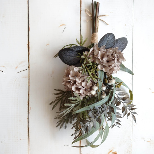 2.アンティーク紫陽花スワッグ 1.アンティーク紫陽花スワッグ