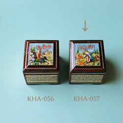 ペルシャの象嵌細工（寄木細工）小箱　正方形 S （6ｃｍ）【ハータムカーリー057】 11枚目の画像