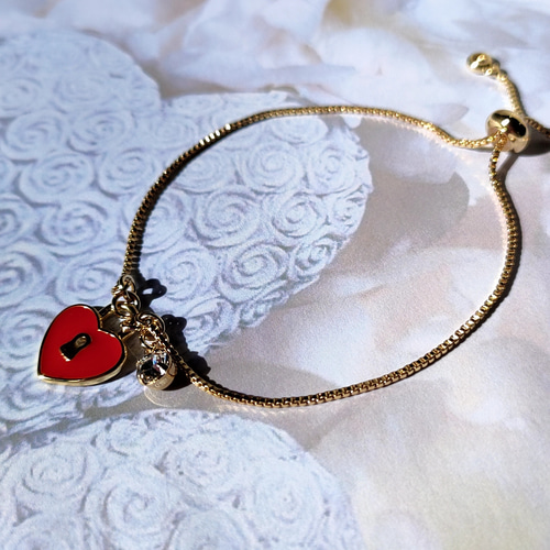 Genuine Leather 赤いハートブレスレット 赤いブレスレット ハート ブレスレット ブルーオーシャン 通販