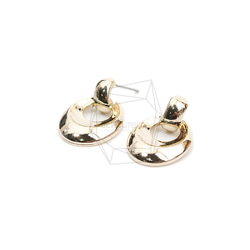 ERG-2069-G【2個入り】ダブルラウンド ピアス,Double Round  Post Earring 2枚目の画像