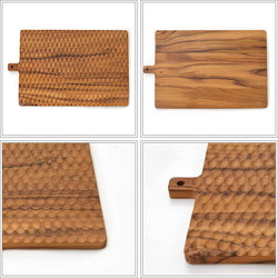 木製 チークウッド チーク カッティングボード 21cm×33cm まな板 食器 皿 盛り付け トレー J-0020 3枚目の画像