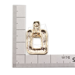 ERG-2070-G [2 件] 方形耳環，方形耳釘 / 17mm X 26mm 第5張的照片