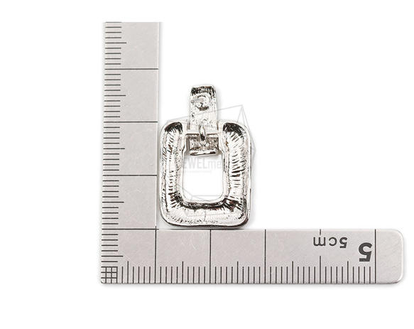 ERG-2070-R [2 pcs] 方形耳環，方形耳釘 / 17mm X 26mm 第5張的照片