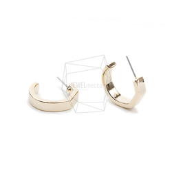 ERG-2071-G [2pieces] Wave Round Earrings, Wave Round Post Earrin 第2張的照片