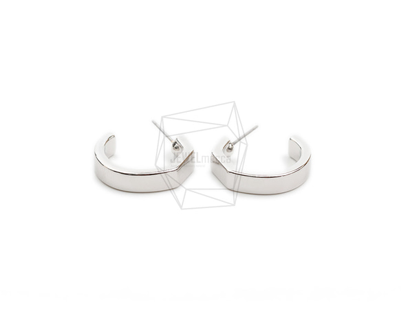 ERG-2071-R [2pieces] Wave Round Earrings, Wave Round Post Earrin 第1張的照片