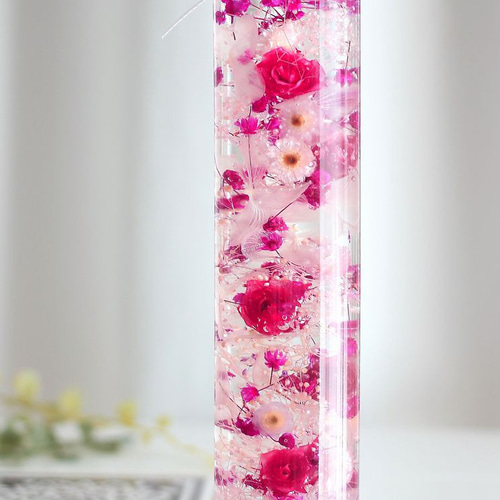 ハーバリウムNo520 花の中て咲くピンクローズセット