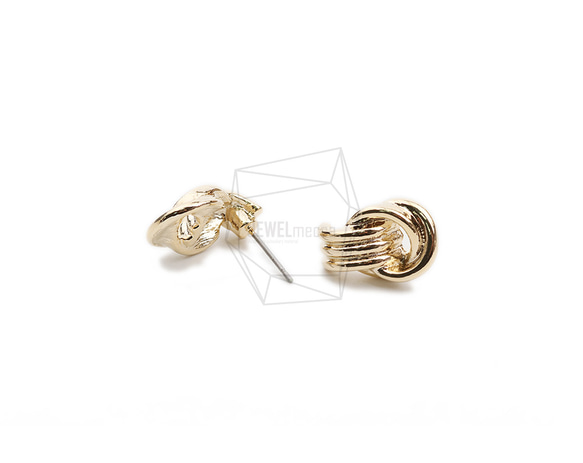 ERG-2072-G【2個入り】ウェーブラウンドピアス,Wave Round Post Earring 3枚目の画像