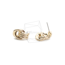 ERG-2072-G【2個入り】ウェーブラウンドピアス,Wave Round Post Earring 2枚目の画像