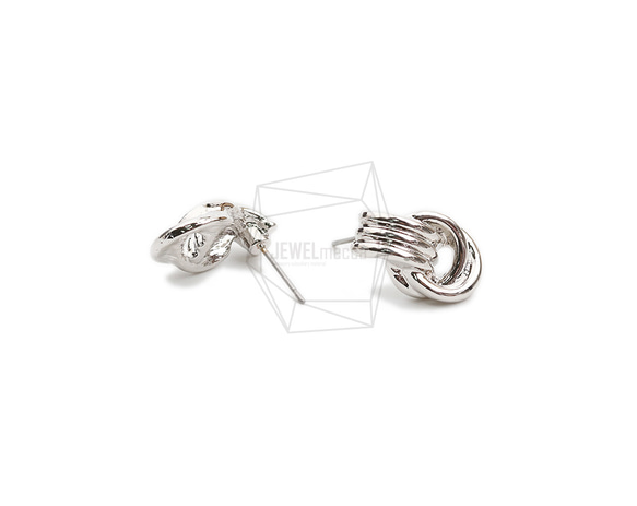 ERG-2072-R [2pieces] Wave Round Earrings, Wave Round Post Earrin 第3張的照片