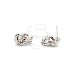 ERG-2072-R【2個入り】ウェーブラウンドピアス,Wave Round Post Earring 2枚目の画像