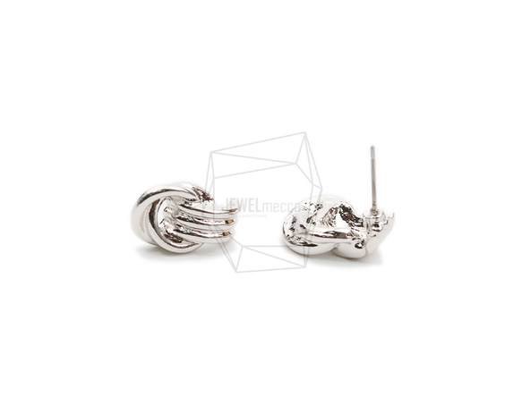 ERG-2072-R [2pieces] Wave Round Earrings, Wave Round Post Earrin 第2張的照片