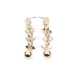 ERG-2074-G [2pieces] Multi Linked Circles Earrings, Multi Linked 第1張的照片