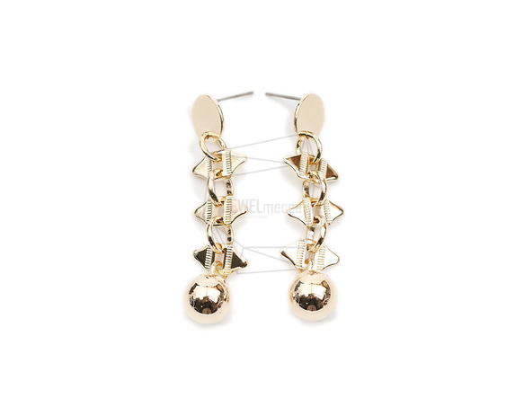 ERG-2074-G [2pieces] Multi Linked Circles Earrings, Multi Linked 第1張的照片