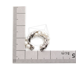 ERG-2076-R [2pieces] 珍珠圓形耳夾耳環 第6張的照片