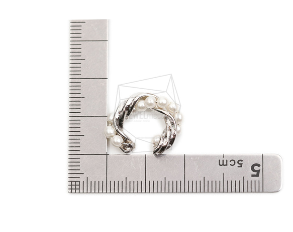 ERG-2076-R [2pieces] 珍珠圓形耳夾耳環 第6張的照片