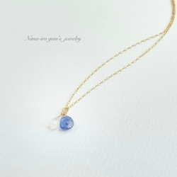 14kgf tanzanite × moon stone necklace 5枚目の画像